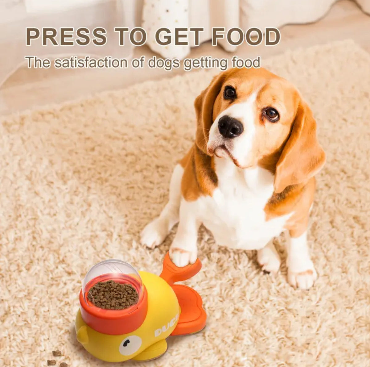 Duck Pet Feeder Interactive Slow Feeder Toy for Dogs BPA-Free Puzzle Bowl