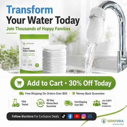 ⏰50%OFF💥Anti-Splash Kitchen Faucet Cotton Filter for Sediment & Rust Removal