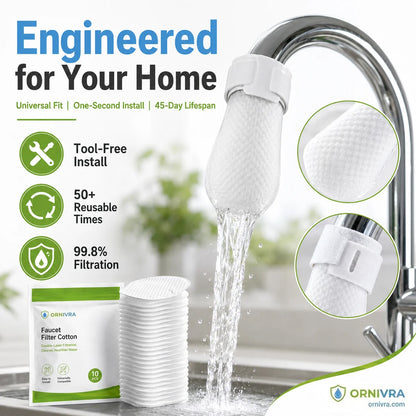 ⏰50%OFF💥Anti-Splash Kitchen Faucet Cotton Filter for Sediment & Rust Removal