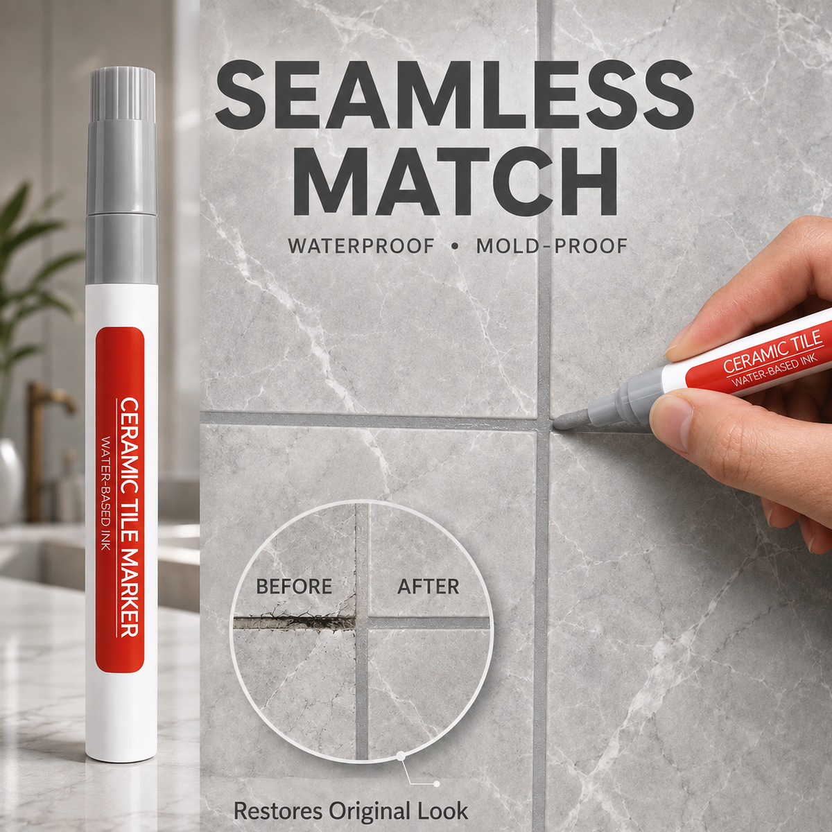 🔥 Last Day 50% OFF🔥Buy 2 Get 2 FREE🔥Tile Grout Pen – Waterproof & Mold-Proof
