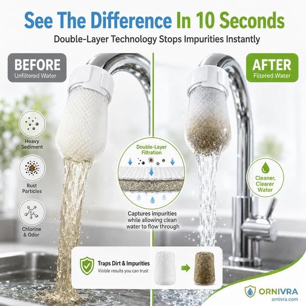 ⏰50%OFF💥Anti-Splash Kitchen Faucet Cotton Filter for Sediment & Rust Removal