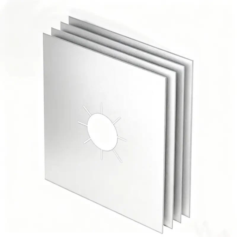 ♻️ Reusable Gas Stove Burner Liners – Cut-to-Fit Stove Protector Mats, 4-Pack