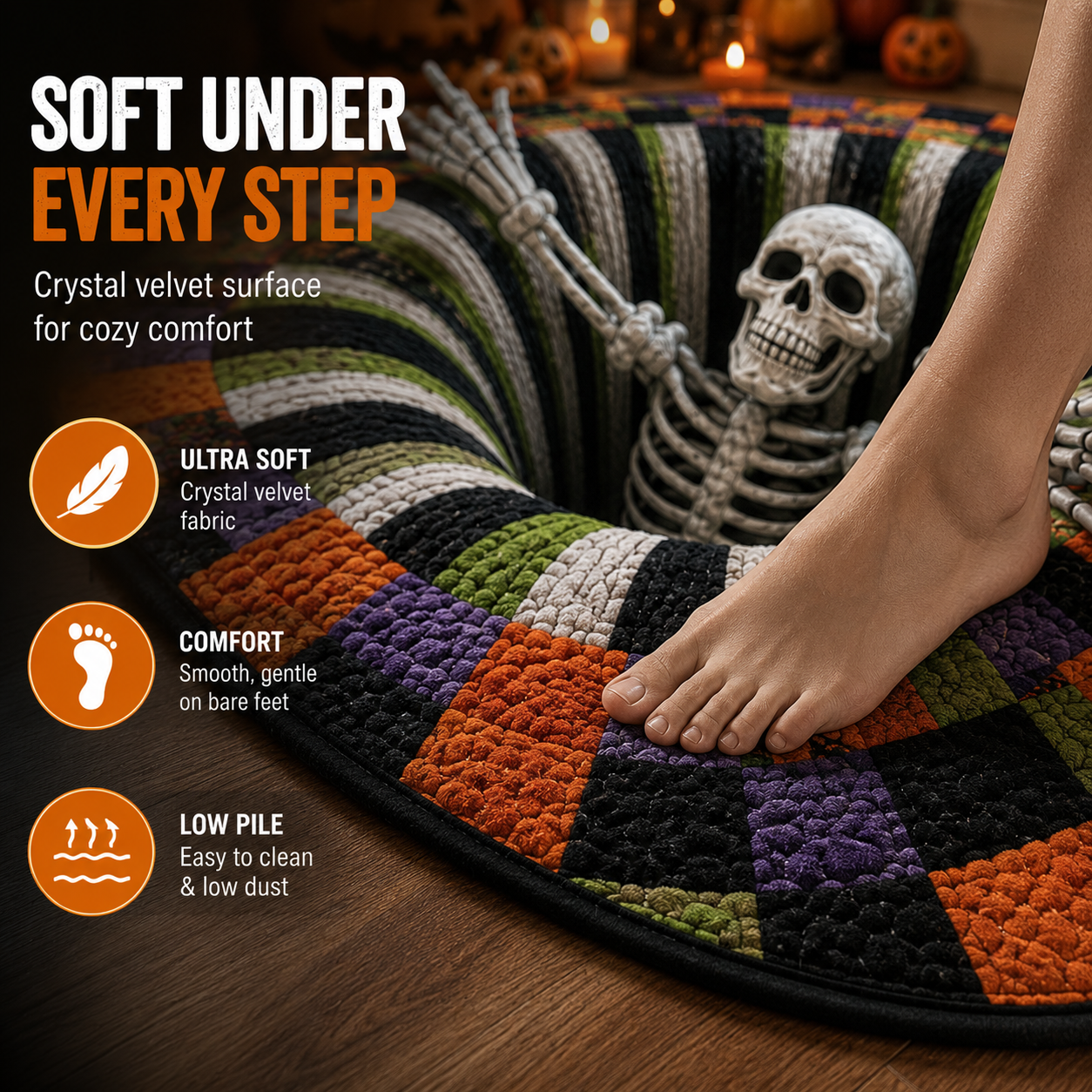 ⏰ LIMITED-TIME DEAL ⏰ 50% OFF 💀 Halloween 3D Skeleton Pit Illusion Rug 🎃