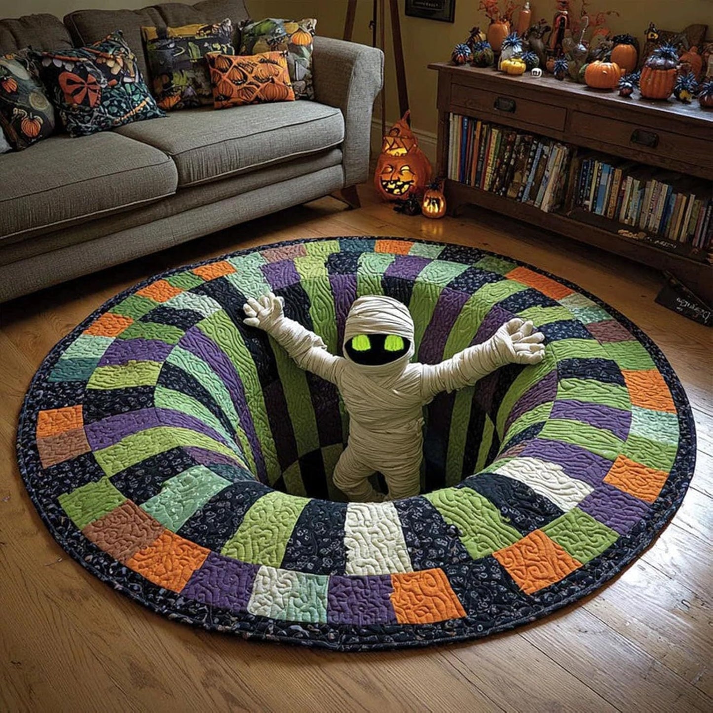 ⏰ LIMITED-TIME DEAL ⏰ 50% OFF 💀 Halloween 3D Skeleton Pit Illusion Rug 🎃