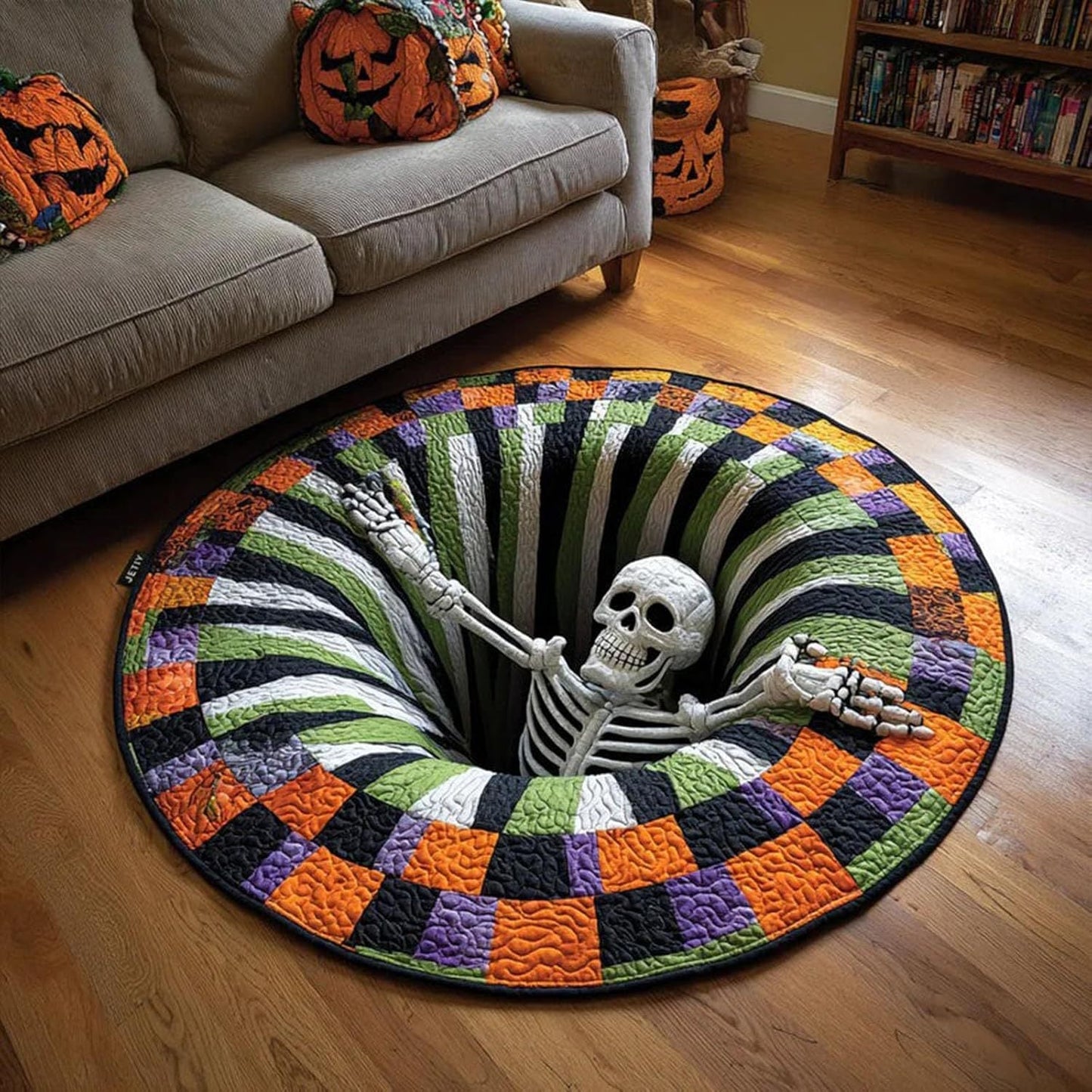 ⏰ LIMITED-TIME DEAL ⏰ 50% OFF 💀 Halloween 3D Skeleton Pit Illusion Rug 🎃