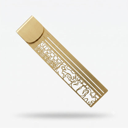 🐱📏Cute Hollow Cat 2-in-1 Brass Bookmark Ruler