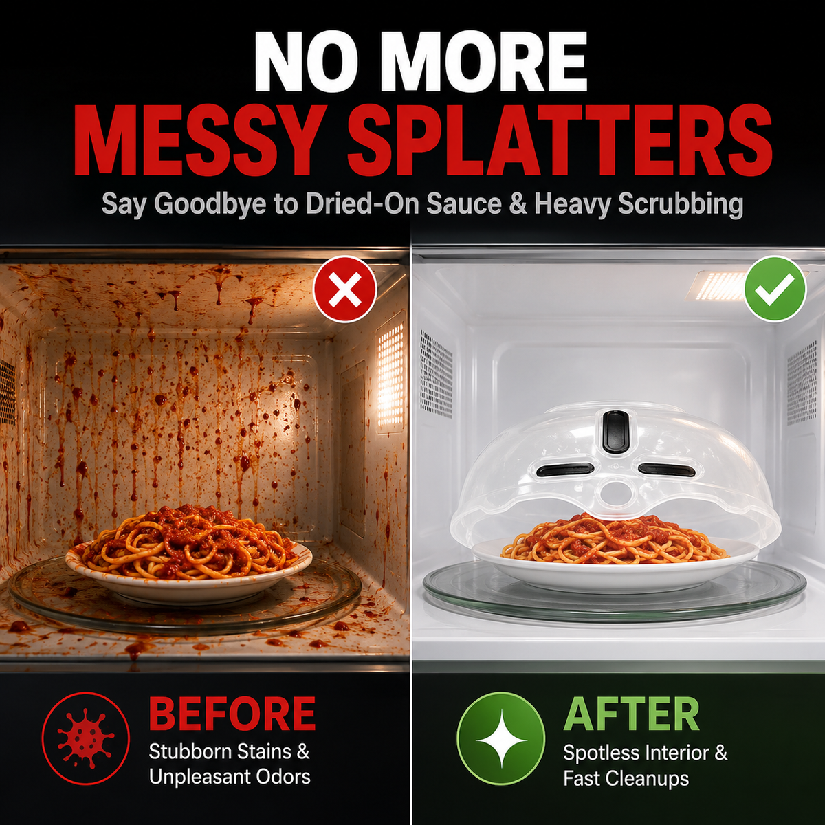 🔥 LAST DAY SALE — The Magnetic Microwave Cover That Ends Messes!