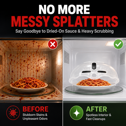 🔥 LAST DAY SALE — The Magnetic Microwave Cover That Ends Messes!