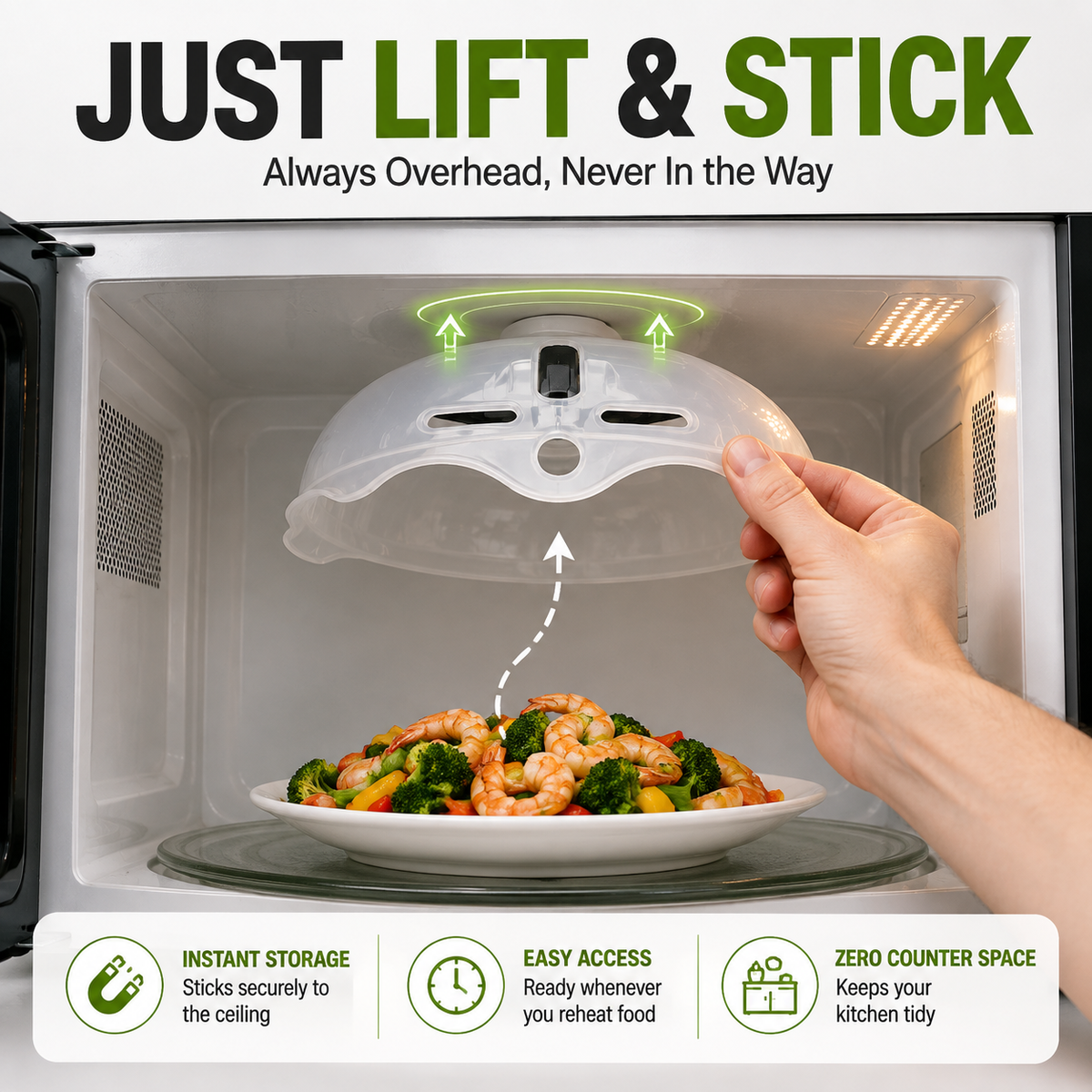 🔥 LAST DAY SALE — The Magnetic Microwave Cover That Ends Messes!