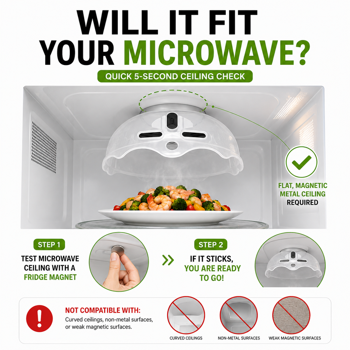 🔥 LAST DAY SALE — The Magnetic Microwave Cover That Ends Messes!