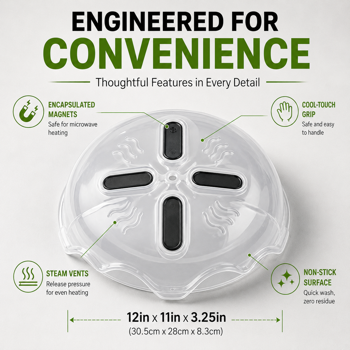 🔥 LAST DAY SALE — The Magnetic Microwave Cover That Ends Messes!