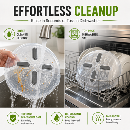 🔥 LAST DAY SALE — The Magnetic Microwave Cover That Ends Messes!