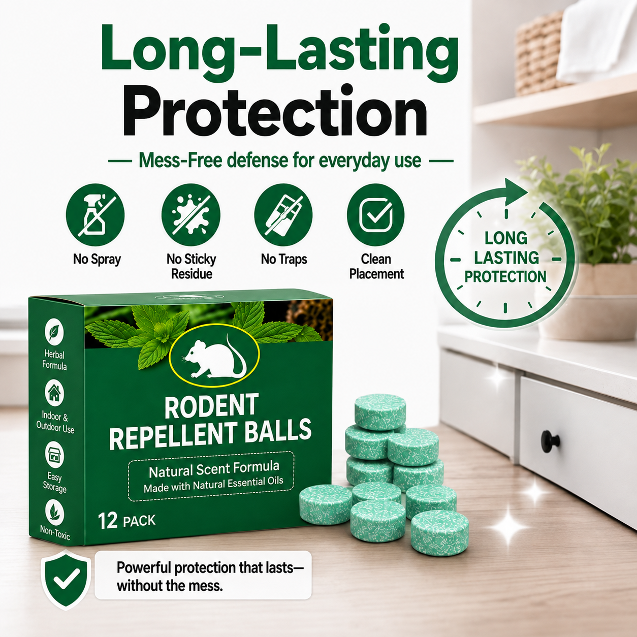 12-Pack Rodent Repellent Balls, Natural Pest Control🐭