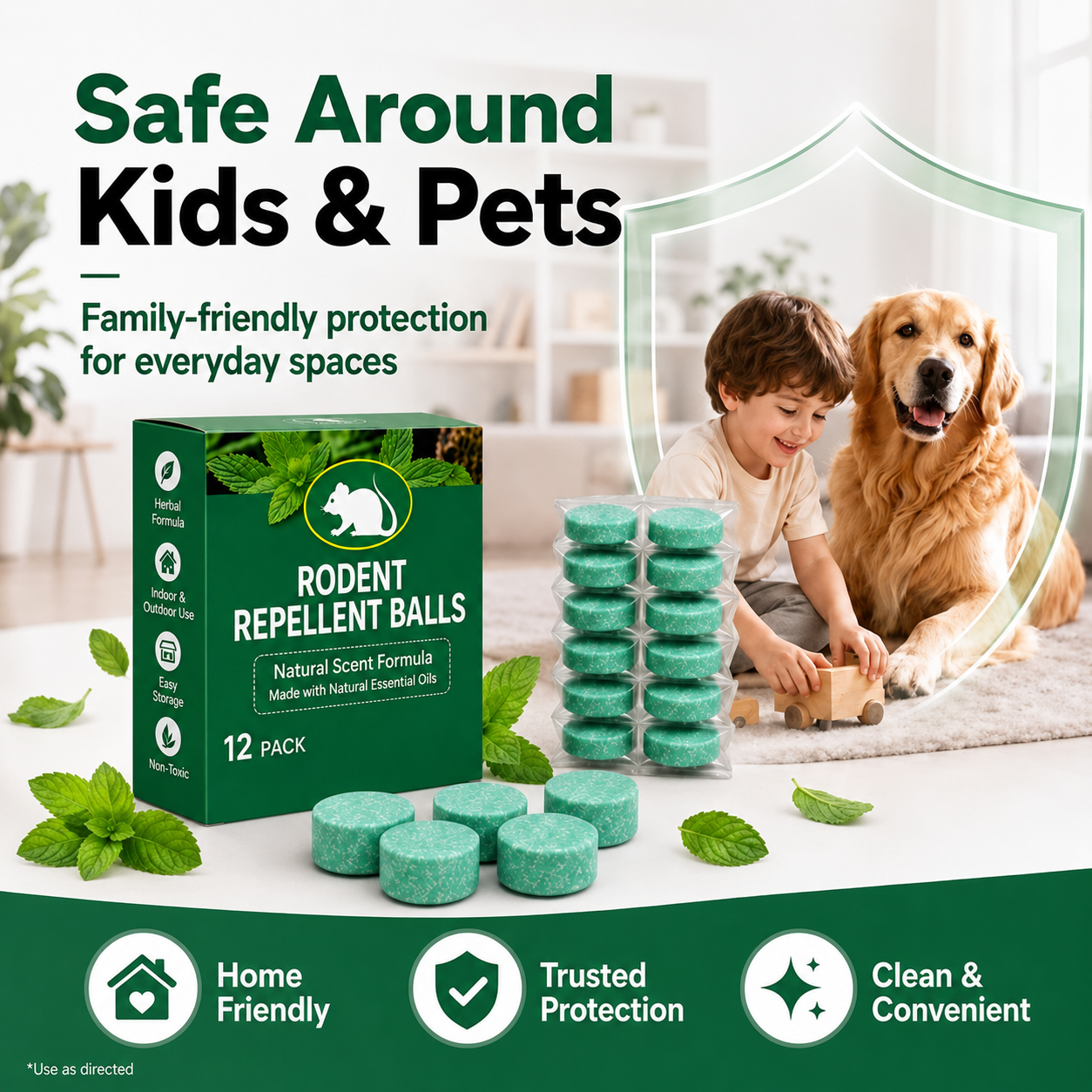 12-Pack Rodent Repellent Balls, Natural Pest Control🐭