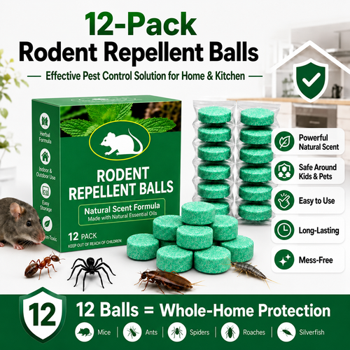 12-Pack Rodent Repellent Balls, Natural Pest Control🐭