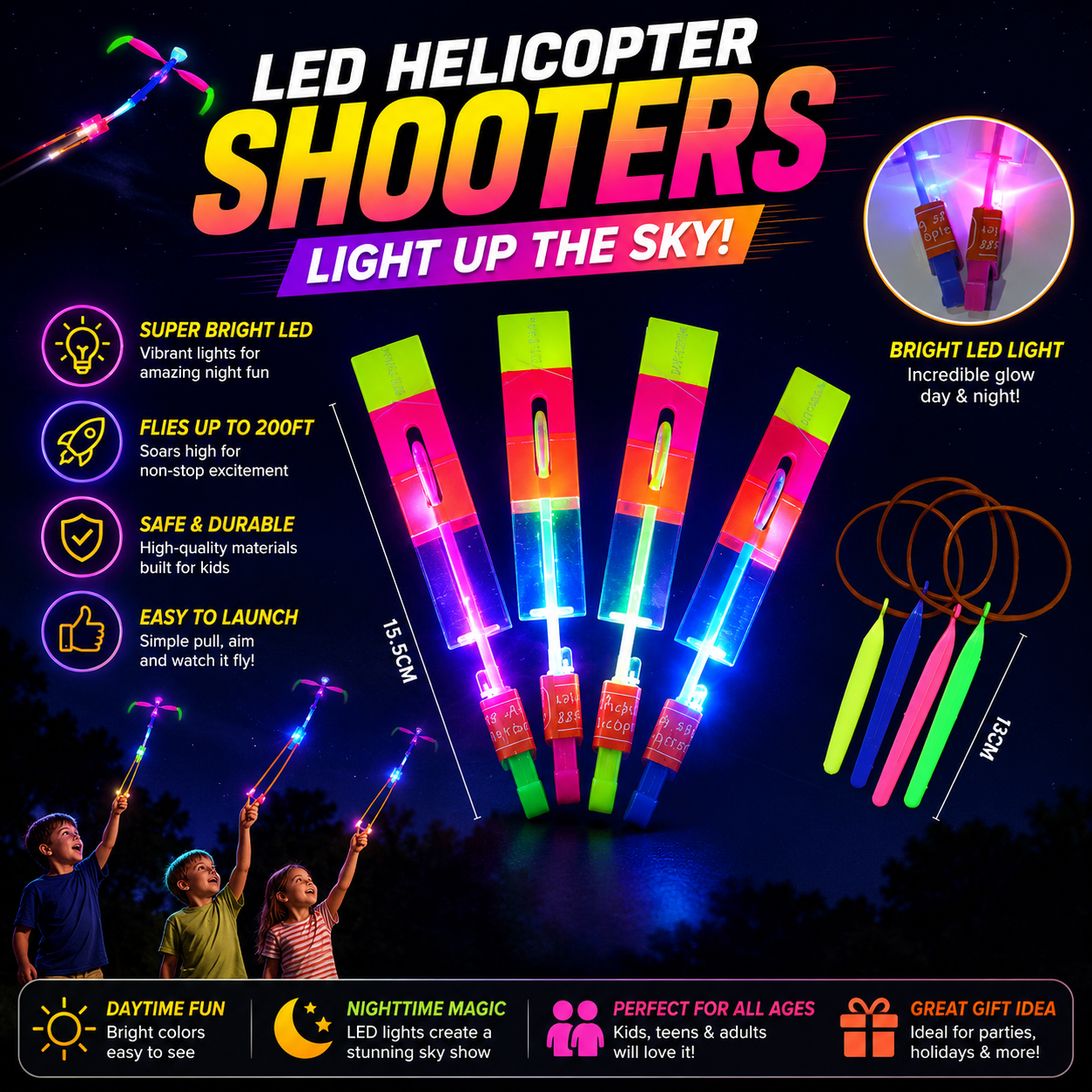 📢📢50% OFF & In Stock⏰💓LED Helicopter Shooters😍💓🎄 Perfect Christmas Gift!