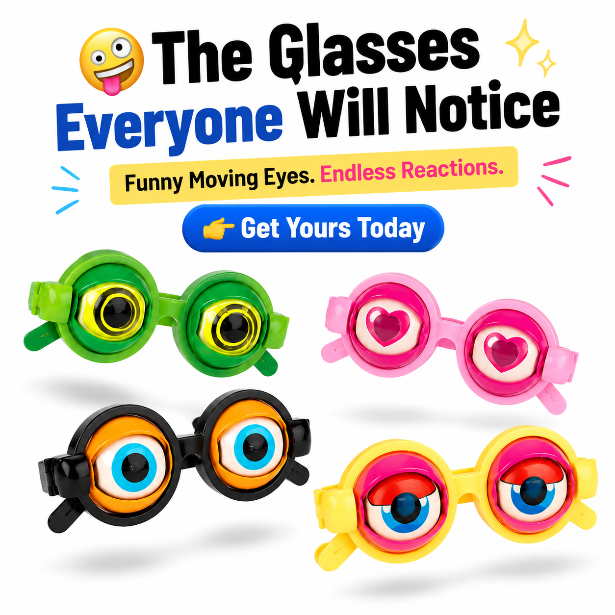 🤪 Kinetic Crazy Eyes Glasses 👓 for Instant Laughs 😂 & Party Fun