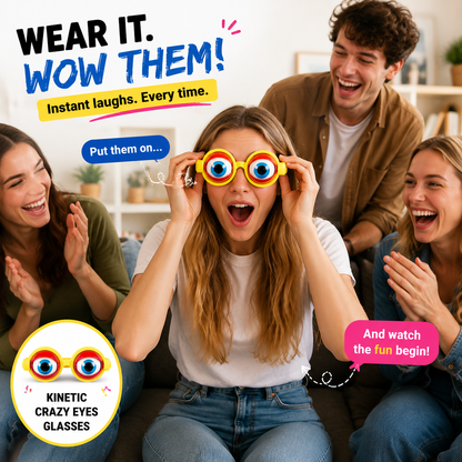 🤪 Kinetic Crazy Eyes Glasses 👓 for Instant Laughs 😂 & Party Fun
