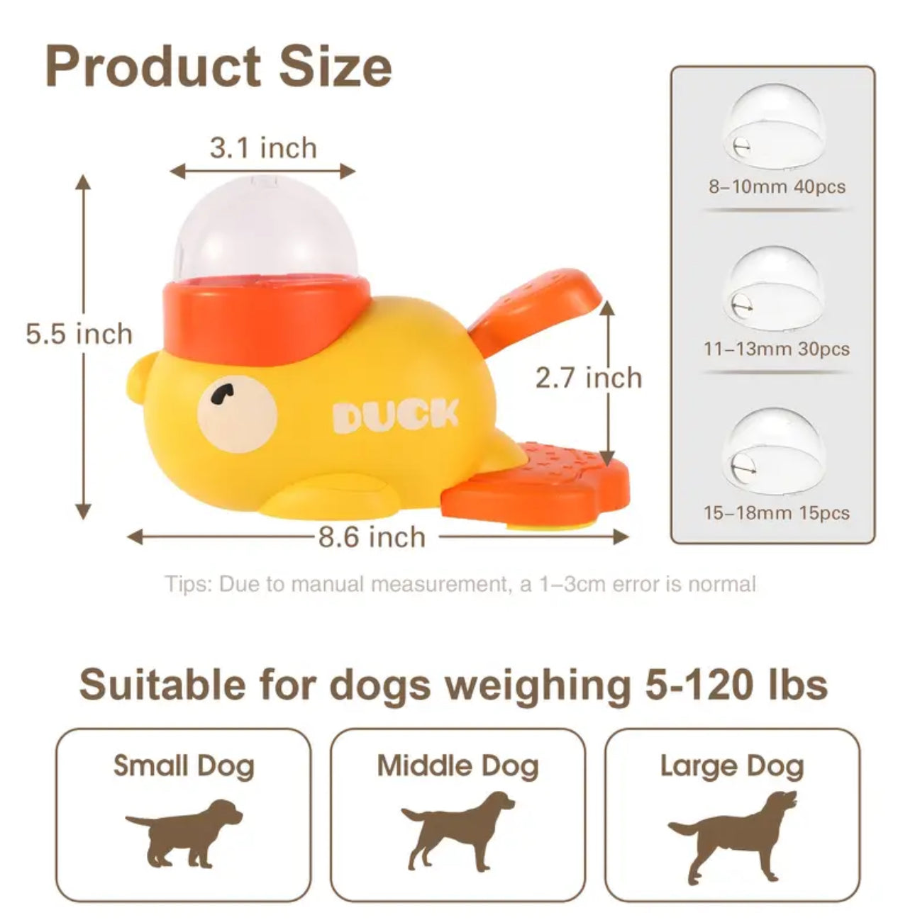 Duck Pet Feeder Interactive Slow Feeder Toy for Dogs BPA-Free Puzzle Bowl