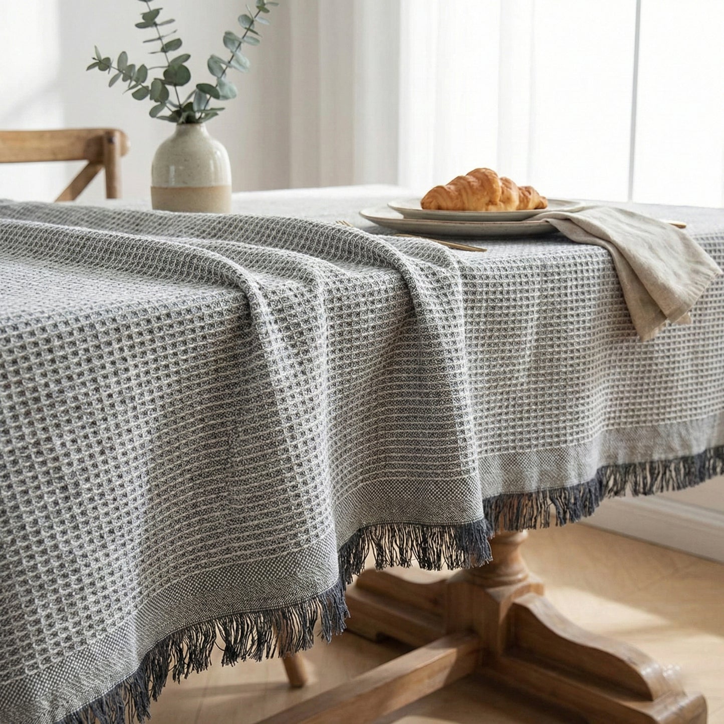Premium Honeycomb Tassel Tablecloth