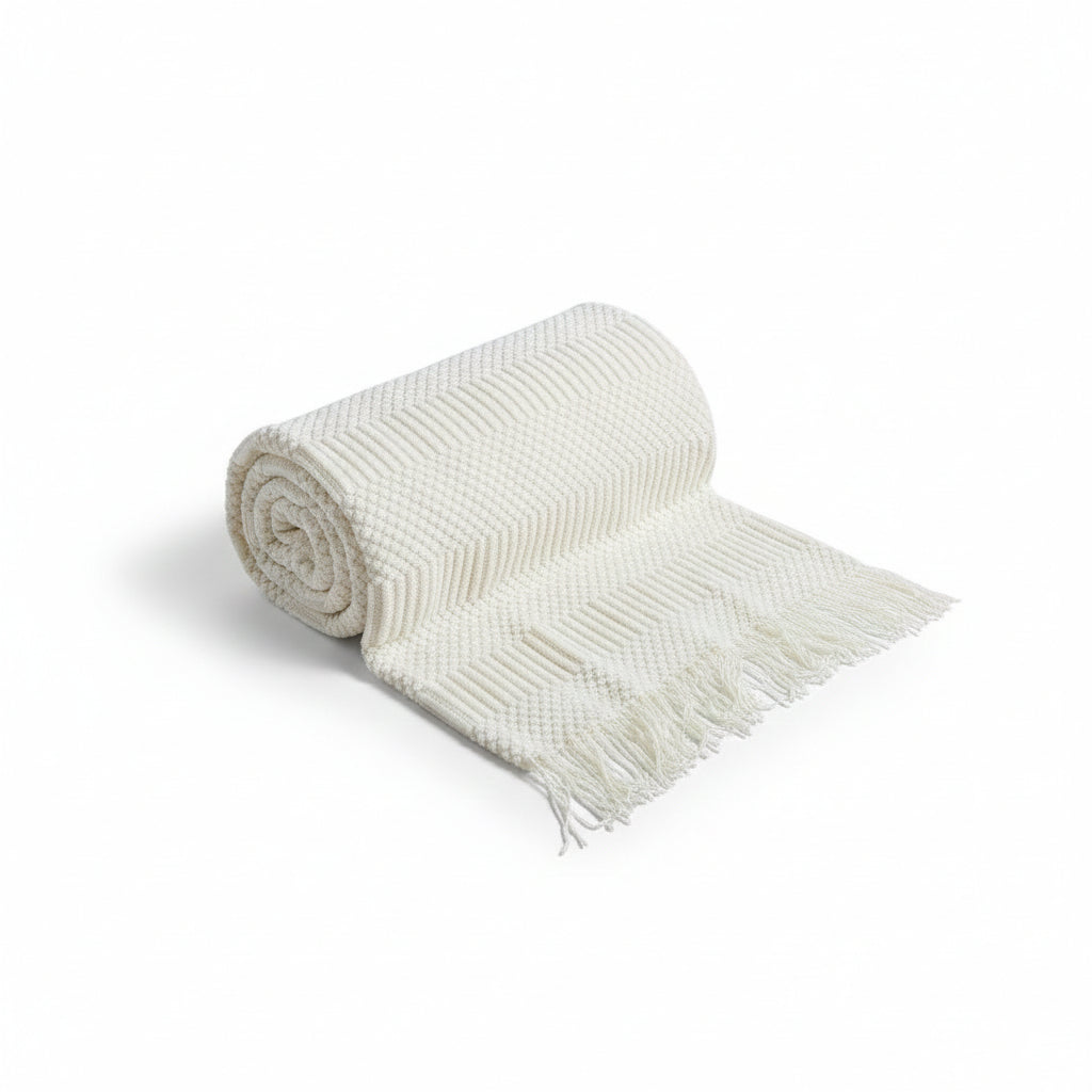 Nordic Bubble Knit Throw Blanket