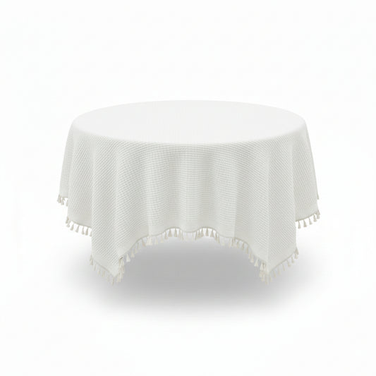 Premium Honeycomb Tassel Tablecloth