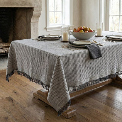 Premium Honeycomb Tassel Tablecloth